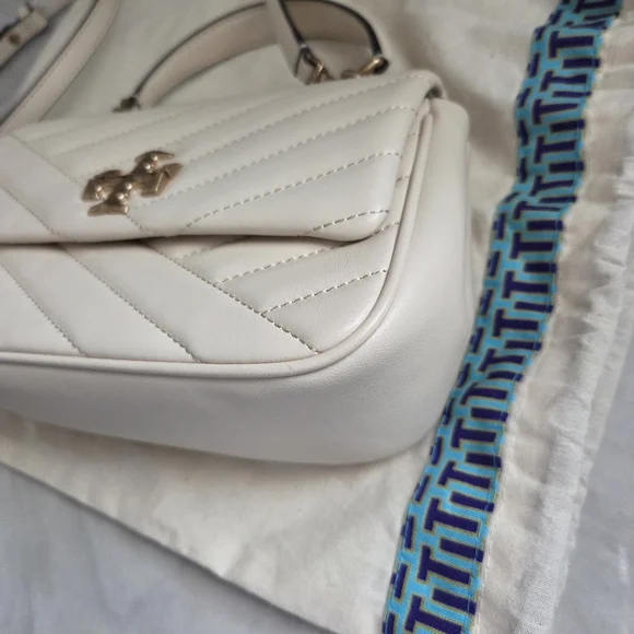 Tory Burch White Quilted Kira Top-Handle Crossbody In New Cream - Picture 2 of 11